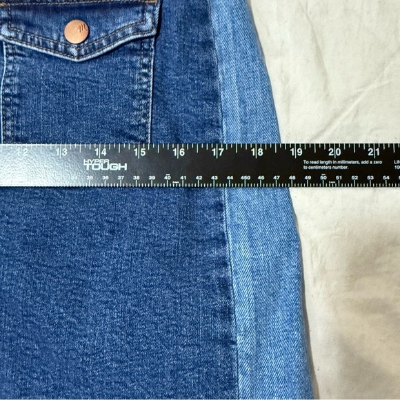 Madewell Stretch Denim Straight Mini Skirt Snap Button Closure Women’s Size 29 - Picture 7 of 13